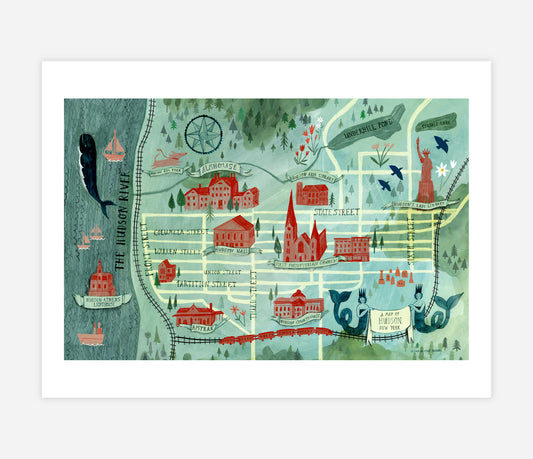Map of Hudson, New York